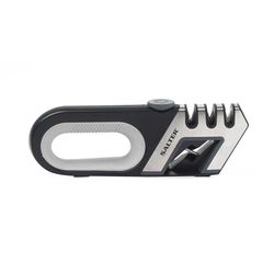 Salter Professional BW11674EU7 4-in-1 Knife Sharpener, Adjustable Tungsten, Diamond & Ceramic Rod, Kitchen Scissors and Knives, Non-Slip, Home Knife Blade Sharpener, Essential Kitchen Tool, Black