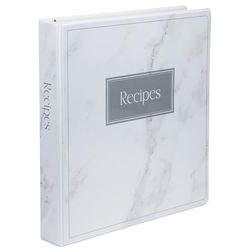 Samsill Raccoglitore per ricette a pagina intera 8,5 x 11, anello a D da 2,5 cm, 8 divisori a schede e 30 fogli protettivi trasparenti a pagina intera, libro di cucina fai da te da 21,6 x 28 cm,