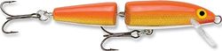 Rapala Jointed Lure with Two No. 2 Hooks, 1.2-4.2 m Swimming Depth, 13 cm Size, Gold Fluorescent Red