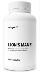 Vilgain Lion's Mane ⁠-⁠ Vital Mushroom with 30% Polysaccharides, Supports The Nervous System, Immunity, Cognitive Functions & Stress Relief, Vegan, Highly Concentrated Extract, 90 Capsules