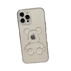 Poememgi Funda Transparente para teléfono de Oso Funda Protectora Transparente a Prueba de Golpes Funda Transparente de Silicona Suave antiarañazos para iPhone 12