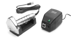 HENDI Coltello elettrico per kebab, shawarma, gyros, spessore di taglio regolabile 0,5-6mm, 8000rpm, taglierina affettatrice elettrica per carne di kebab, 80W, 230V, 232x120x(H)115mm, acciaio inox