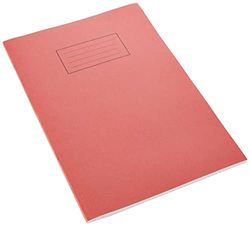 school exercise book ruled and margin A4 red cover x 1 single notebook