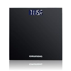 Grundig Digitale Personen Weegschaal - Weegschaal tot 180kg - Personenweegschaal meet in kg/lb - Precisieweegschaal tot 500gr Nauwkeurig - met Digitaal Display - Zwart - Glas