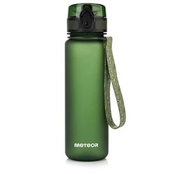 Butelka Bidon na wodę - Bidony dla Dzieci dorosłych - Plastikowa butelka wody na wode - Idealna na Rower z Sitkiem 350 500 650 ml BPA Free - Szczelna Ekologiczna Sportowa do szkoły fitness METEOR