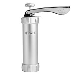 Marcato Cookie Press, Hemmagjord kakmaskin, Baksidestillbehör, Tillverkad i Italien, anodiserat aluminium, justerbar kakstorlek, 20 inkluderade formskivor