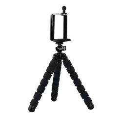 Rollei Selfie Mini Tripod - Treppiede Piccolo per Fotocamere Digitali, ActionCam e Smartphone - Portata max.: 1,2 kg - Nero