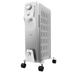Cecotec Olieradiator ReadyWarm 7000 Space 360º. 1500 W, 7 Modules, 360º technologie met 3 vermogensniveaus, 18 m² dekking, Kabelcollector, Eenvoudige bediening, handvat, Wielen en dubbel veiligheidssysteem