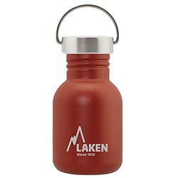 LAKEN Sehr Robusta Edelstahlflasche 0,35l Rot Mit Vintage Deckel, Unisex, Botella De Acero Inoxidable Muy Para Adultos 35 L Color Rojo Con Tapa Vi (Red), 0.35