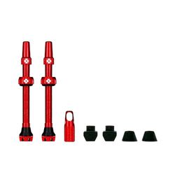 Muc-Off Valvole Presta Rosse, 60 mm - Valvole Tubeless per Bici, con Strumento Smonta Valvola Incluso - di Alta Qualità e Senza Perdite