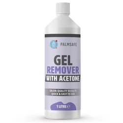Palmsafe 1 Litre Gel Nail Polish Remover Removes Gel Polish, Acrylics, Nail Tips, UV/LED Gels, Nail Glue & More 100% Pure Acetone Professional Formula for Fast & Easy Removal