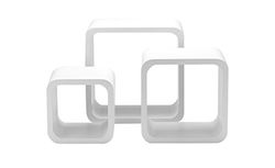 King Home M1106014/B rekset 3-delig, vierkant, wit, 27 x 15 x 27 x 15 x 22 x 15 x 22 x 15 x 17 cm