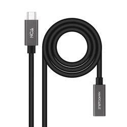 NANOCABLE 10.01.4402 - USB 3.2 Gen2 x 2 20 Gbps 3A-kabel, 4K/60Hz, USB-C mannelijk naar USB-C aansluiting, zwart, 2m