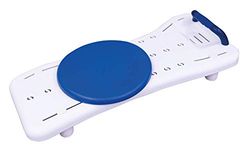 Aidapt White Width Adjustable Easy Clean Bath and Transfer Board with Grab Handle and Transfer Turntable to Fit Baths Between 463 and 680mm Bathroom Aid