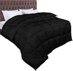 Utopia Bedding Dekbed 180x200 cm, 370 GSM Microvezel Dekbed met hoeklabels - Gestikt donzen alternatief Dekbed (Zwart)