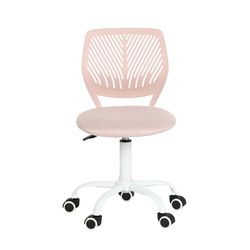 FurnitureR 1 zestaw krzeseł biurowych z regulacją wysokości, krzesło obrotowe z małym otworem, krzesło biurowe bez podłokietników, krzesło biurowe, do sypialni, różowy Morandi