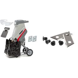 IKRA broyeur de végétaux électrique IMH 2500, Lunettes de sécurité, Sac de récupération, INCL. 2X Lames réversibles de Rechange & RYOBI - Jeu de 2 Lames Ryobi pour Broyeurs de végétaux RAC351
