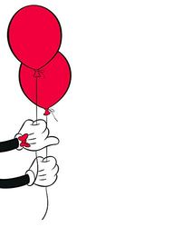 Komar Mickey Mouse Balloon, Negro, Blanco, 40 x 50 cm
