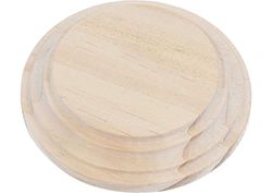 INNSPIRO Peana madera pino macizo redonda de Altura 1,5cm. inf. 9cm. sup. 7cm. alt. 1,5cm, 4019