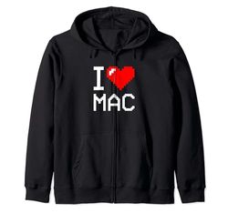 I Heart Mac, I Love Mac Nome personalizzato Felpa con Cappuccio