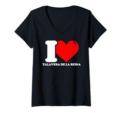 Mujer I love Talavera de la Reina Camiseta Cuello V