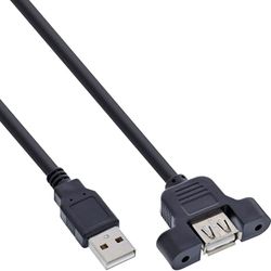 InLine 33440E USB 2.0 anslutningskabel, kontakt A till installationsuttag A, 0,6 m