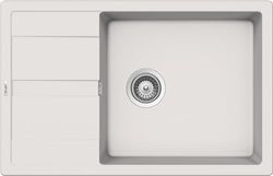 SCHOCK | Lavello Cucina Primus D100XS 1 Vasca Large con Gocciolatoio Small, Vasca Reversibile, Materiale Cristalite®, New Alumina, 780x500mm