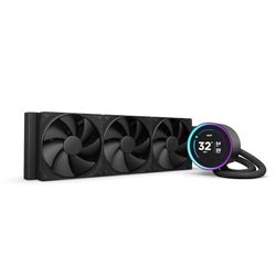 NZXT Kraken Elite 360 - Raffreddatore a liquido per CPU AIO - Radiatore da 360 mm - 3 ventole F120P - LCD IPS da 2,72” personalizzabile - Intel LGA 1700, 1200/115X, 1851 - AMD AM5, AM4 - Nero