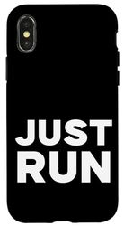 Custodia per iPhone X/XS Just Run Just Start, Run Tee shirt, Run Short Sleeve Graphic