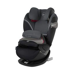 Cybex Gold Pallas S-Fix Silla de Coche Grupo 1/2/3 (9 Meses-12 Años), Negro (Granite Black), 43 x 50 x 68.5 cm