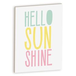 Declea Hello Sunshine Träskylt Dekorativ skylt Träform Hängande Eller Bordsskiva, Inredning för barnrum Trädekoration Barn, Design