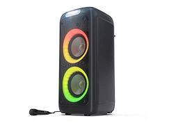 Sharp PS-949 Altoparlante per feste, 12 ore di riproduzione con batteria integrata, LED lampeggiante, streaming di musica wireless Bluetooth ed effetto super bass.