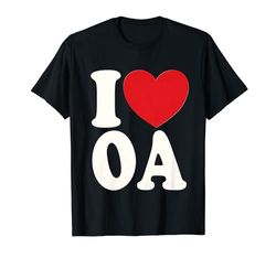 Amo OA I Corazón OA Iniciales Corazones Arte O.A Camiseta