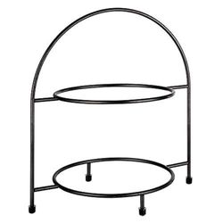 APS serveringsställ "Industrial", etagere, metallställ för 2 tallrikar max. Ø 27 cm, innerring Ø 18 cm, storlek 19,5 x 29 cm, höjd 30 cm, halkfria fötter (tallrikar ingår inte).