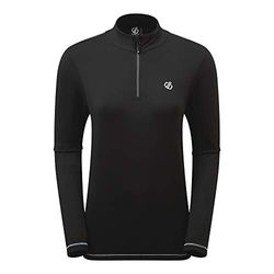 Dare 2B Lowline II-Sottopannolino Tecnico Leggero con proprietà di Asciugatura Rapida e 1/2 Zip di Apertura Stretch Midlayer da Donna, Colore: Nero, Taglia: XS, Pile Uomo, FR Produttore : 8