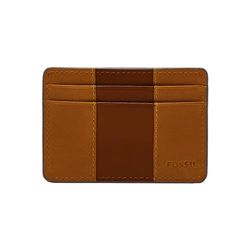 Fossil Portafoglio da uomo Everett, Portacarte medio in pelle/PVC marrone 10,2 cm L x 0,6 cm L x 7,0 cm H ML4398210