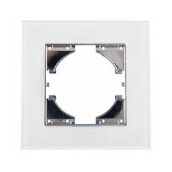 Panel empotrable de cristal blanco, marco de 1 elemento, ideal para iluminación interior y decoración moderna.
