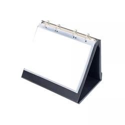 Rillstab Lavagna a fogli mobili da tavolo A5 orizzontale, 4 anelli, 10 tasche, 20 pagine, resistente e portatile, ideale per presentazioni, riunioni, ufficio, corsi di formazione, nero