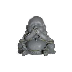 GILDE Statuetta Nulla di dire – Buddha – Altezza 37 cm – Magnesia – Grigio – Decorazione – Scultura – Accessori per la casa – Meditazione