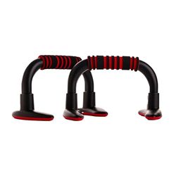 Endless EL1042 Push Up Stands With Foam Handle | Blank and Red | Material : Steel, Plastic | For Upper Body Workouts with Comfortable Foam Grip and Non-Slip Bars and Less Wrist Strain