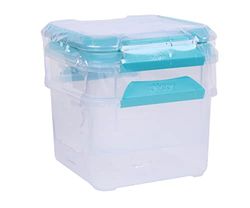 Décor Large Food Storage Containers | 2 Pack - 2 x 1.4L | Reusable Plastic Airtight Food Containers | Fresh Seal Clips | Microwave, Freezer & Dishwasher Safe | 1.4L Capacity
