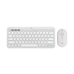 Logitech Pebble 2 Combo, Disposición QWERTY US Internacional, Blanco