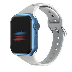Correa compatible para Apple Watch Correa 45 mm 44 mm 42 mm 41 mm 40 mm 38 mm, correa deportiva de silicona suave para iWatch Series 7 6 5 4 3 2 1 SE (gris)