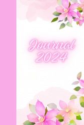 Pink floral journal with flower detail