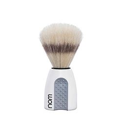 nom Erik Natural Bristle Shaving Brush (Handle: White)