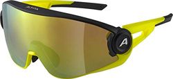 ALPINA Unisexe - Adultes, 5W1NG Q Lunettes de sport, black matt-neon yellow, One Size