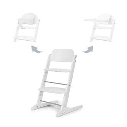 CYBEX Gold krzesełko do karmienia IRIS 3w1 Zestaw, Rośnie razem z dzieckiem, 6 miesięcy - 99 lat, wraz z zestawem dla niemowląt i tacą, drewno bukowe/plastik, All White