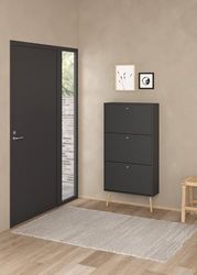 Dmora - Scarpiera Lillian, Mobile portascarpe, Armadio da ingresso multiuso, Mobiletto per calzature, 70x24 h139 cm, Grigio