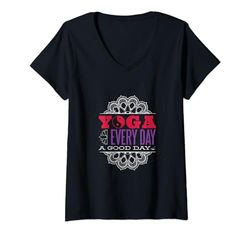 Mujer Yoga Namaste Mandala Espiritual Camiseta Cuello V