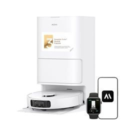 Mova Robot aspirateur et Laveur à vidage Auto E40 Ultra avec Aspiration de 19 000 Pa, Technologie de Lavage MaxiReach, Brosse latérale Anti-nœuds, Base Tout-en-Un, 75 Jours de Nettoyage Autonome